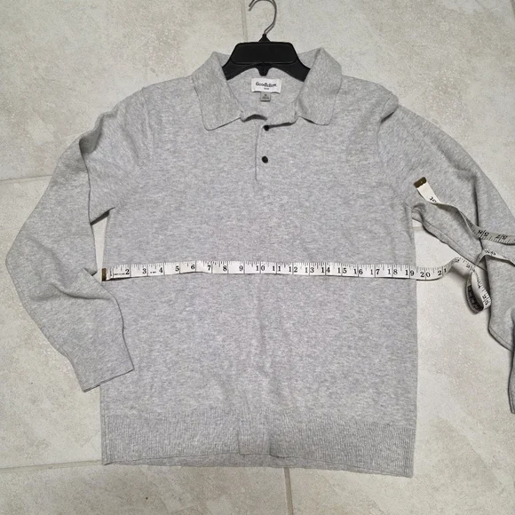 Goodfellow & Co Polo Sweater Men’s M Blue Pullover Knit, Ribbed Cuffs, Regular - Picture 5 of 6
